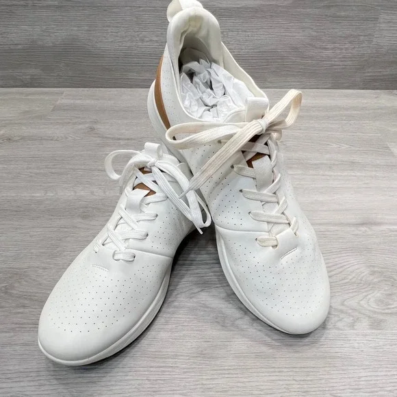 Steve Madden P-Razer White Perforated Lace Up Casual Comfort Sneakers Mens 12M - Picture 1 of 10